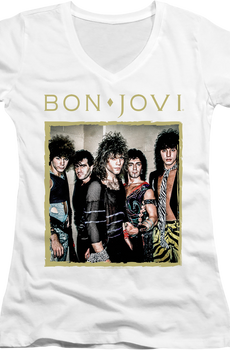 Ladies Band Photo Bon Jovi V-Neck Shirt