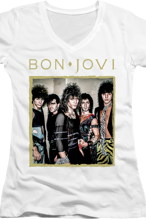 Ladies Band Photo Bon Jovi V-Neck Shirt