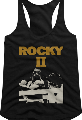 Ladies Black and White Rocky II Racerback Tank Top