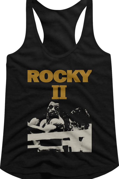 Ladies Black and White Rocky II Racerback Tank Top