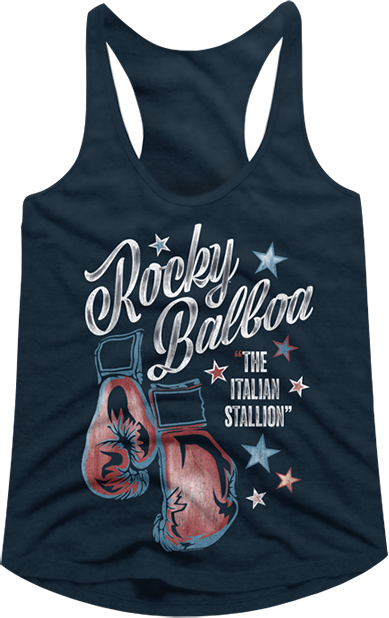 Ladies Boxing Gloves Rocky Racerback Tank Top