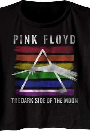 Ladies Rainbow Dark Side of the Moon Pink Floyd Crop Top