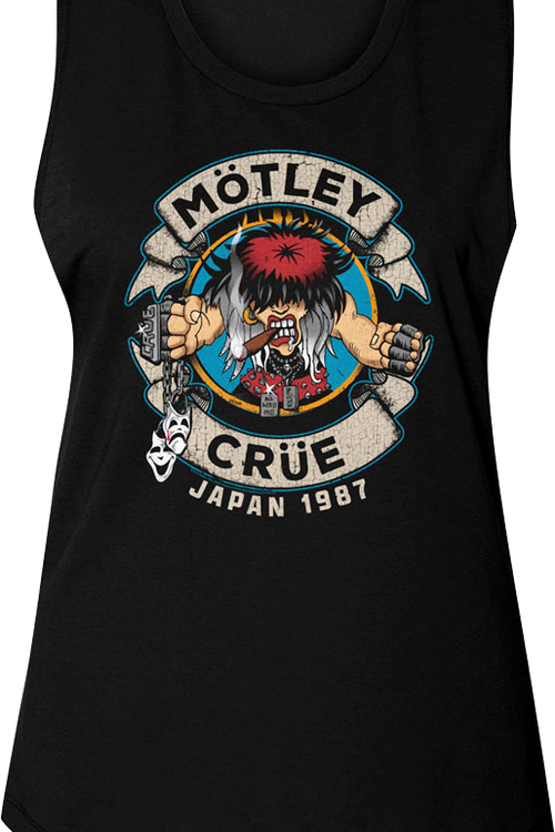 Ladies Distressed Allister Fiend Japan Motley Crue Muscle Tank Top