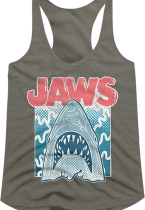 Ladies Distressed Splash Jaws Racerback Tank Top