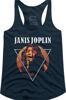 Ladies Distressed Triangle Janis Joplin Racerback Tank Top