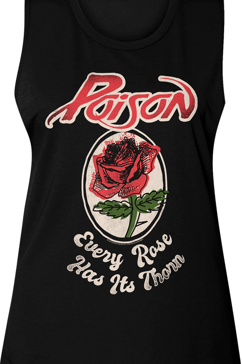 Ladies Every Rose Has Its Thorn Poison Muscle Tank Top