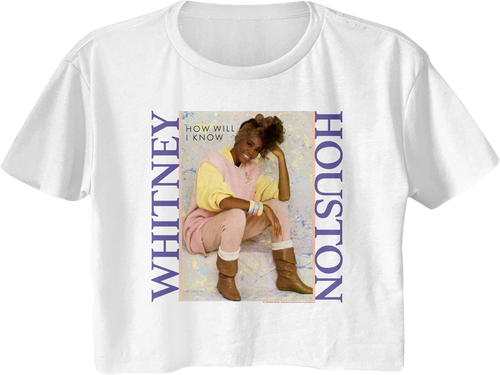 Ladies How Will I Know Single Cover Whitney Houston Crop Top