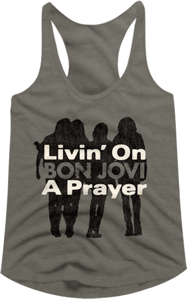 Ladies Livin' On A Prayer Bon Jovi Racerback Tank Top