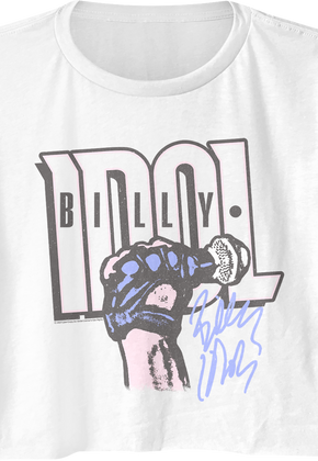 Ladies Logo And Autograph Billy Idol Crop Top