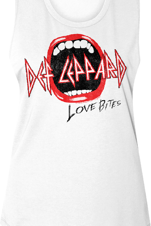 Ladies Distressed Love Bites Def Leppard Muscle Tank Top