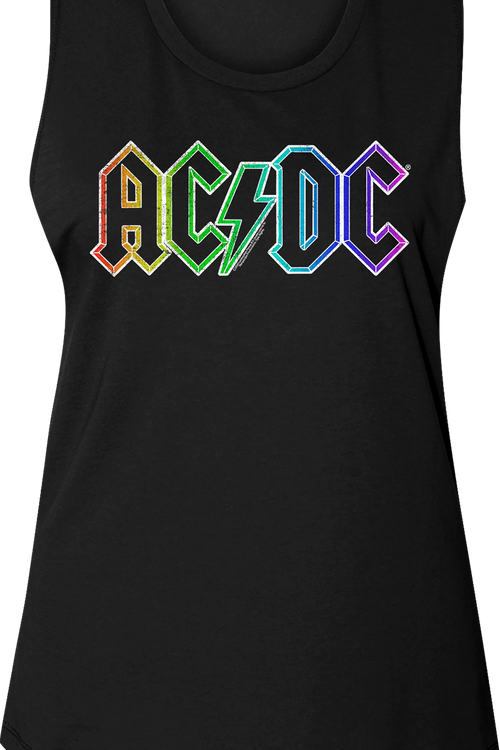 Ladies Neon Logo ACDC Muscle Tank Top