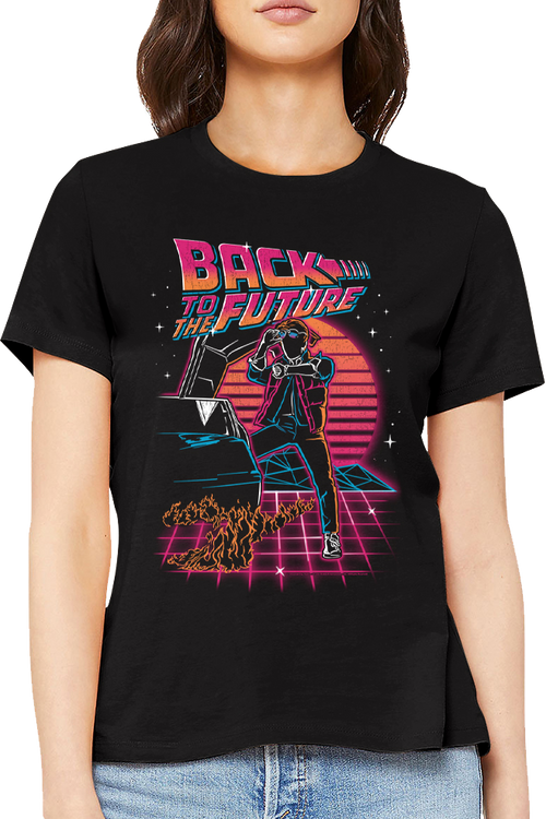 Womens Retro Neon Back To The Future Shirt