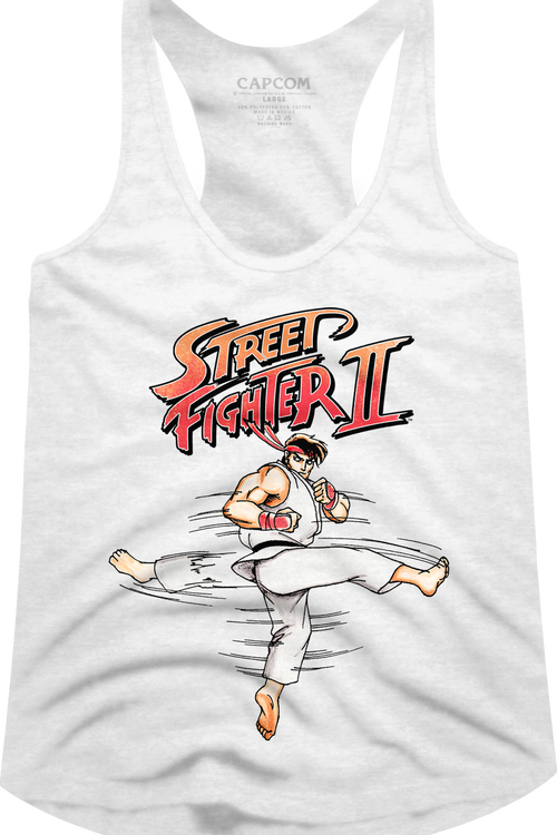 Ladies Ryu Hurricane Kick Street Fighter Racerback Tank Top