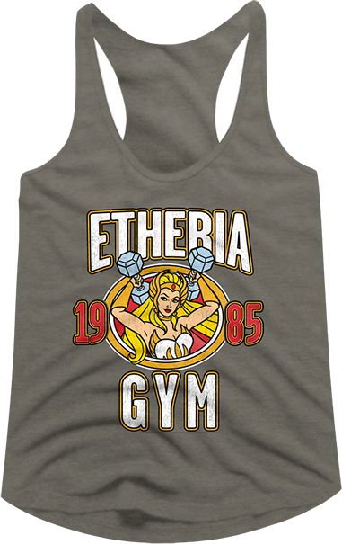 Ladies She-Ra Etheria Gym Masters of the Universe Racerback Tank Top