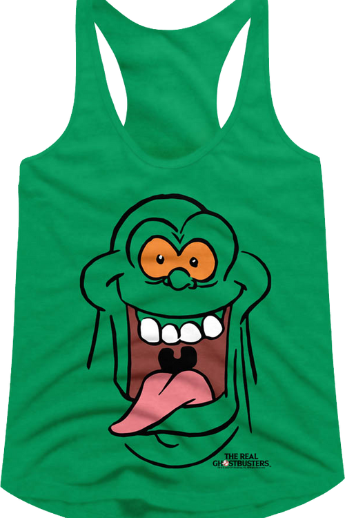 Ladies Slimer's Face Real Ghostbusters Racerback Tank Top