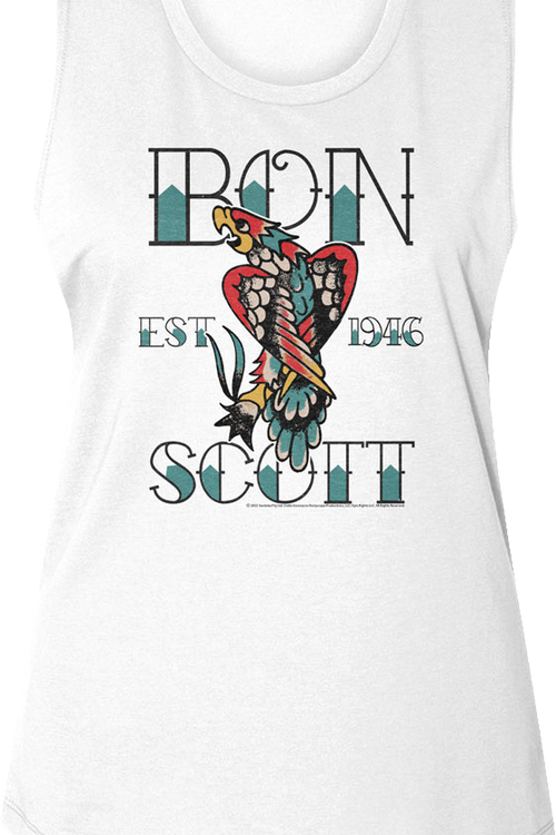 Ladies Tattoo Bon Scott Muscle Tank Top