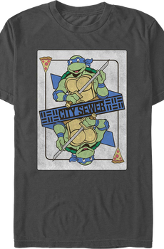 Leonardo Playing Card Teenage Mutant Ninja Turtles T-Shirt