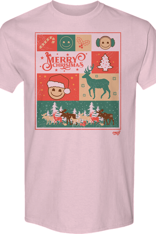 Merry Christmas Collage Emoji T-Shirt