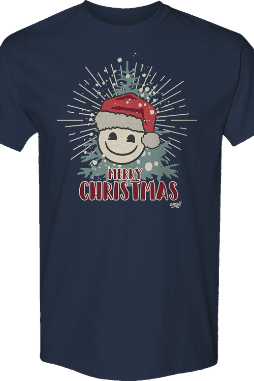 Merry Christmas Smiley Face Emoji T-Shirt