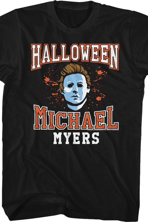 Michael Myers Mask Varsity Logo Halloween T-Shirt