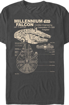 Millennium Falcon Views Star Wars T-Shirt