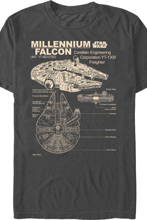 Millennium Falcon Views Star Wars T-Shirt