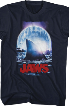 Moonlit Shark Fin Jaws T-Shirt