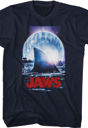 Moonlit Shark Fin Jaws T-Shirt