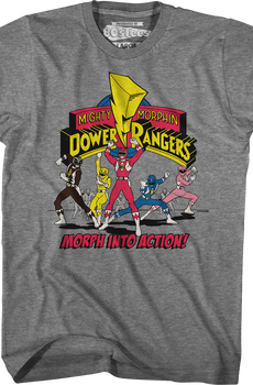 Morph Into Action Mighty Morphin Power Rangers T-Shirt
