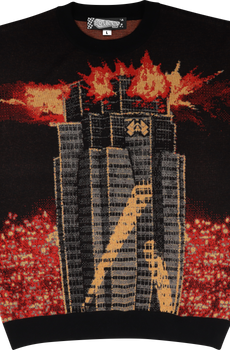 Nakatomi Plaza Explosion Die Hard Knitted Christmas Sweater