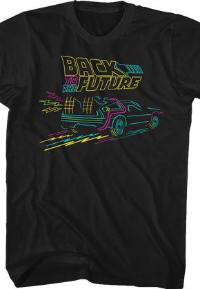 Neon DeLorean Back To The Future T-Shirt