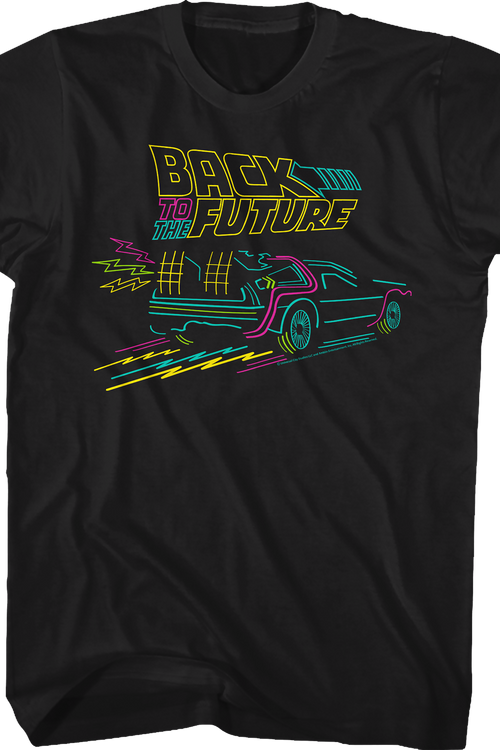 Neon DeLorean Back To The Future T-Shirt