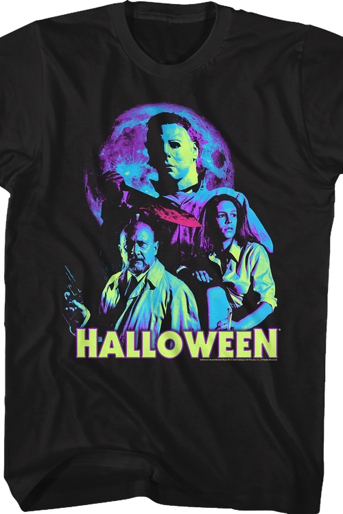 Neon Full Moon Halloween T-Shirt