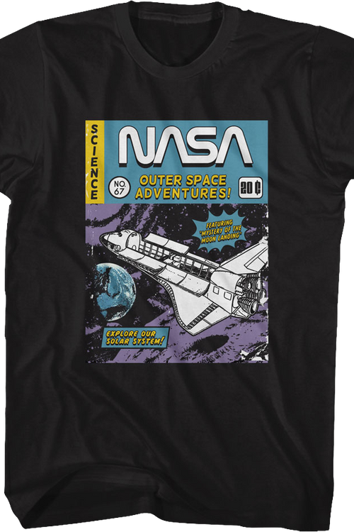 Outer Space Adventures Comic Book Cover NASA T-Shirt