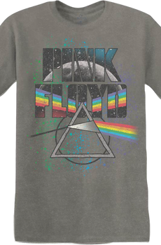 Paint Splatter Dark Side of the Moon Pink Floyd T-Shirt