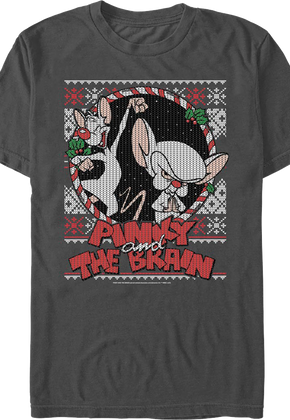 Pinky and The Brain Faux Ugly Christmas Sweater Animaniacs T-Shirt