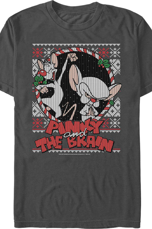 Pinky and The Brain Faux Ugly Christmas Sweater Animaniacs T-Shirt