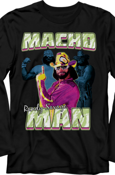 Posing Collage Macho Man Randy Savage Long Sleeve Shirt