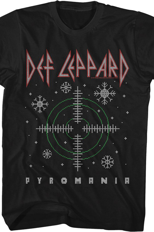 Pyromania Faux Ugly Christmas Sweater Def Leppard T-Shirt