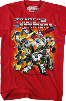Red Autobots Collage Transformers T-Shirt