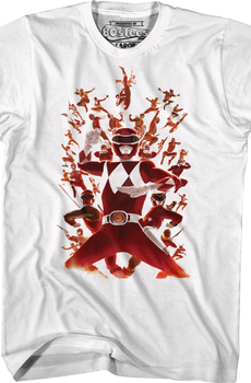 Red Ranger Collage Mighty Morphin Power Rangers T-Shirt