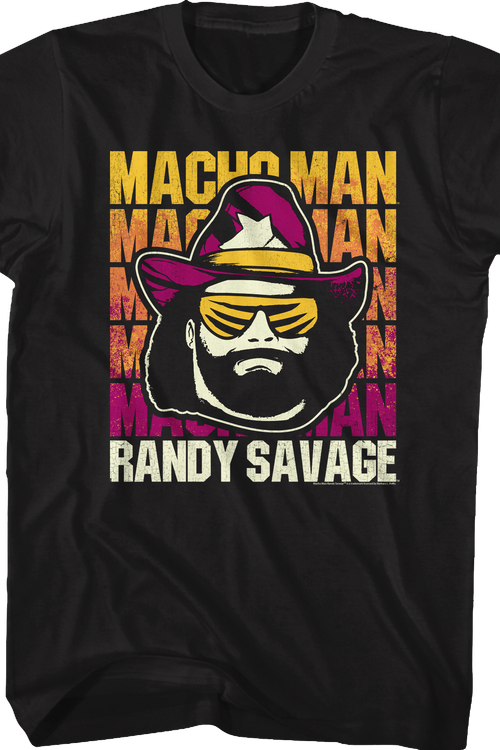 Repeating Macho Man Logo Randy Savage T-Shirt