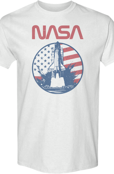 Retro Flag Blastoff NASA T-Shirt