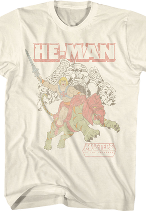 Retro He-Man & Battle Cat Masters of the Universe T-Shirt