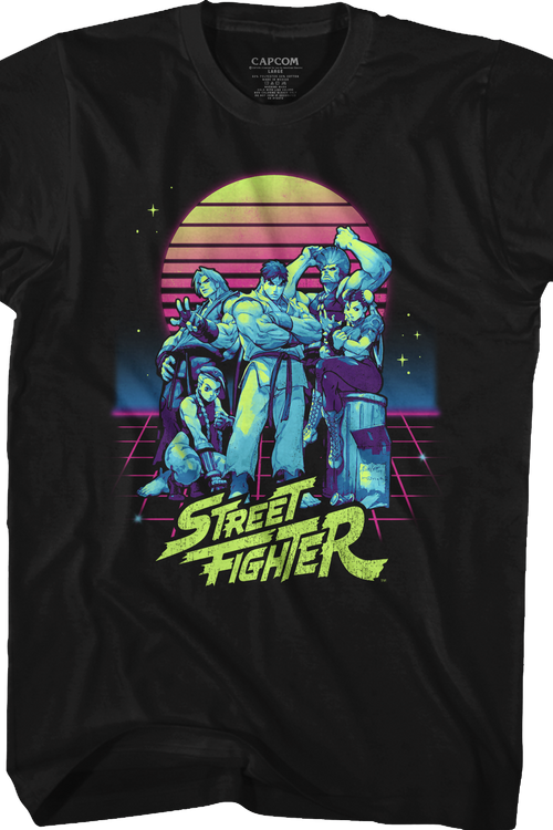 Retro Neon Street Fighter T-Shirt