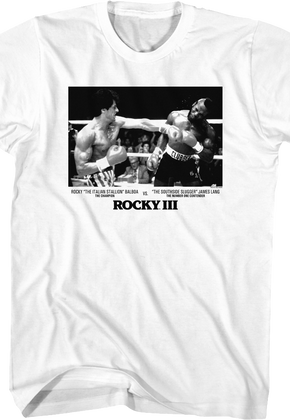 Rocky Balboa vs. Clubber Lang Black And White Photo Rocky III T-Shirt