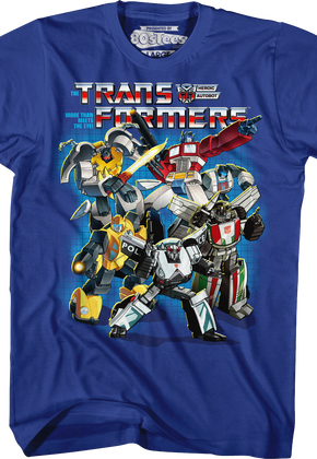 Royal Blue Autobots Collage Transformers T-Shirt
