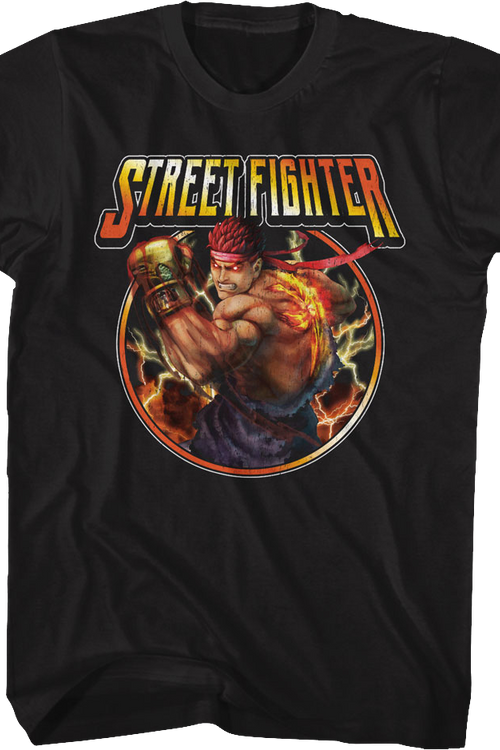 Ryu Lightning Bolts Street Fighter T-Shirt