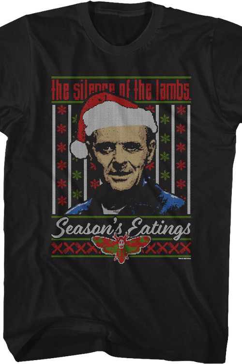 Season's Eatings Faux Ugly Xmas Sweater Silence of the Lambs T-Shirt