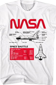 Space Shuttle Specifications NASA T-Shirt